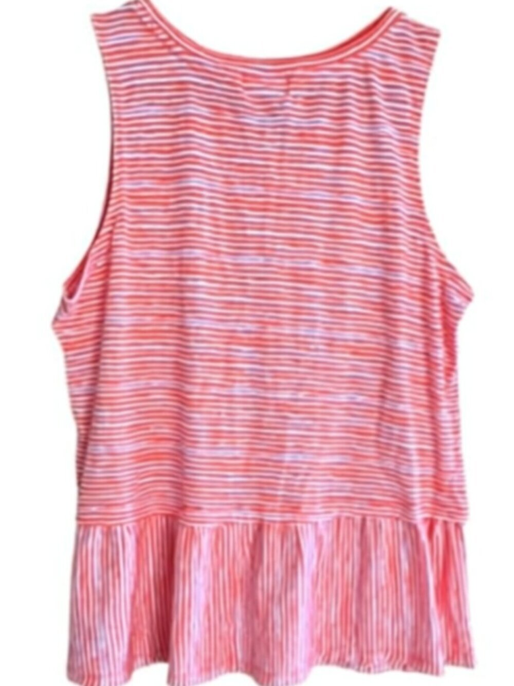Old Navy Sleeveless Shirt, Size M, Coral & White  (C27) - Picture 3 of 5
